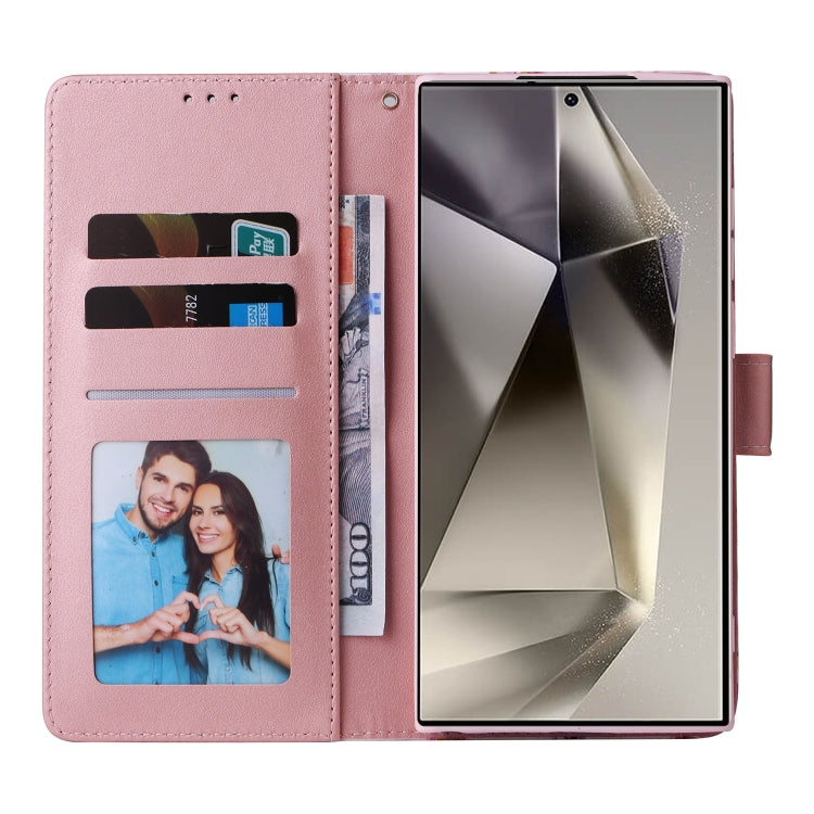 For Samsung Galaxy S25 Ultra 5G Marble Bronzing Stitching Leather Phone Case(Purple) - Galaxy S25 Ultra 5G Cases by PMC Jewellery | Online Shopping South Africa | PMC Jewellery | Buy Now Pay Later Mobicred