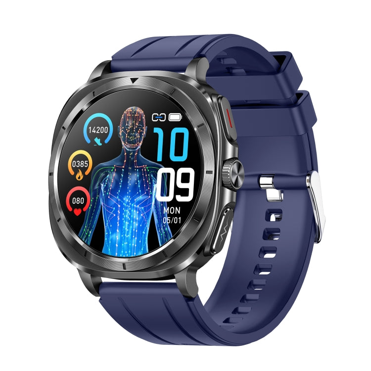 ET492 1.43 inch AMOLED Screen Silicone Strap Smart Watch Supports ECG/Blood Sugar Monitoring(Blue) - Smart Watches by PMC TechLife | Online Shopping South Africa | PMC TechLife | Buy Now Pay Later Mobicred