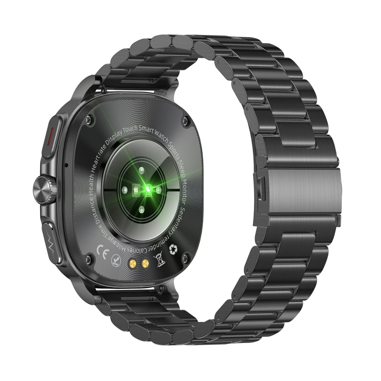 ET492 1.43 inch AMOLED Screen Steel Strap Smart Watch Supports ECG/Blood Sugar Monitoring(Black) - Smart Watches by PMC TechLife | Online Shopping South Africa | PMC TechLife | Buy Now Pay Later Mobicred