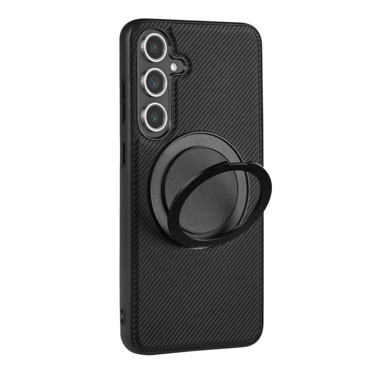 For Samsung Galaxy S25+ 5G ViLi TCY Series Kevlar Leather Texture Rotating Holder Phone Case(Black) - free shipping - PMC Jewellery - Order now!