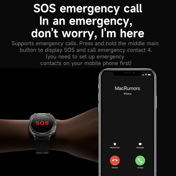 ET492 1.43 inch AMOLED Screen Leather Strap Smart Watch Supports ECG/Blood Sugar Monitoring(Black) - Smart Watches by PMC TechLife | Online Shopping South Africa | PMC TechLife | Buy Now Pay Later Mobicred