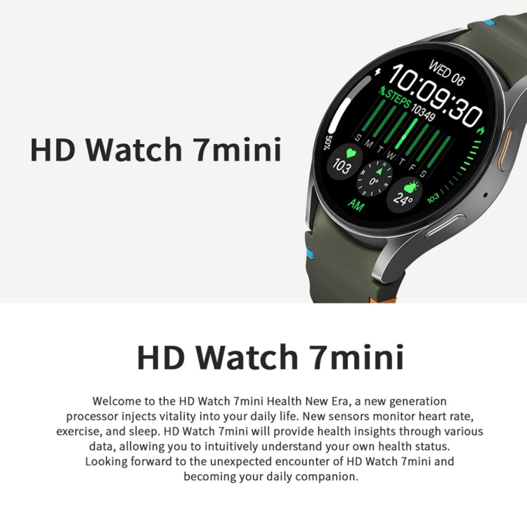 HD Watch7 mini 1.3 inch AMOLED Screen Smart Watch Supports Heart Rate Monitoring/Blood Oxygen Monitoring(Green) - Smart Watches by PMC TechLife | Online Shopping South Africa | PMC TechLife | Buy Now Pay Later Mobicred