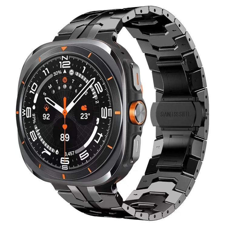 For Samsung Galaxy Watch Ultra 47mm Butterfly Buckle Titanium Alloy Watch Band(Black) - Watch Bands by PMc TechLife | Online Shopping South Africa | PMc TechLife | Buy Now Pay Later Mobicred