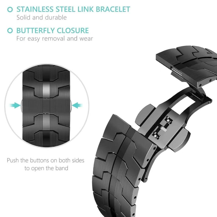 For Samsung Galaxy Watch Ultra 47mm Butterfly Buckle Titanium Alloy Watch Band(Black) - Watch Bands by PMc TechLife | Online Shopping South Africa | PMc TechLife | Buy Now Pay Later Mobicred