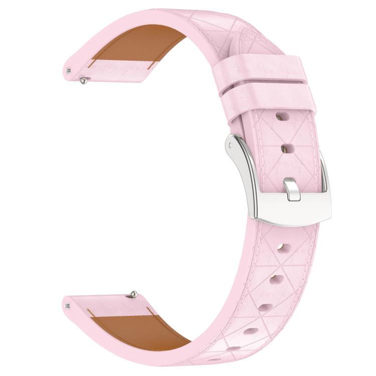 20mm Square Leather Silver Buckle Watch Band(Pink) - free shipping - PMc TechLife - Order now!