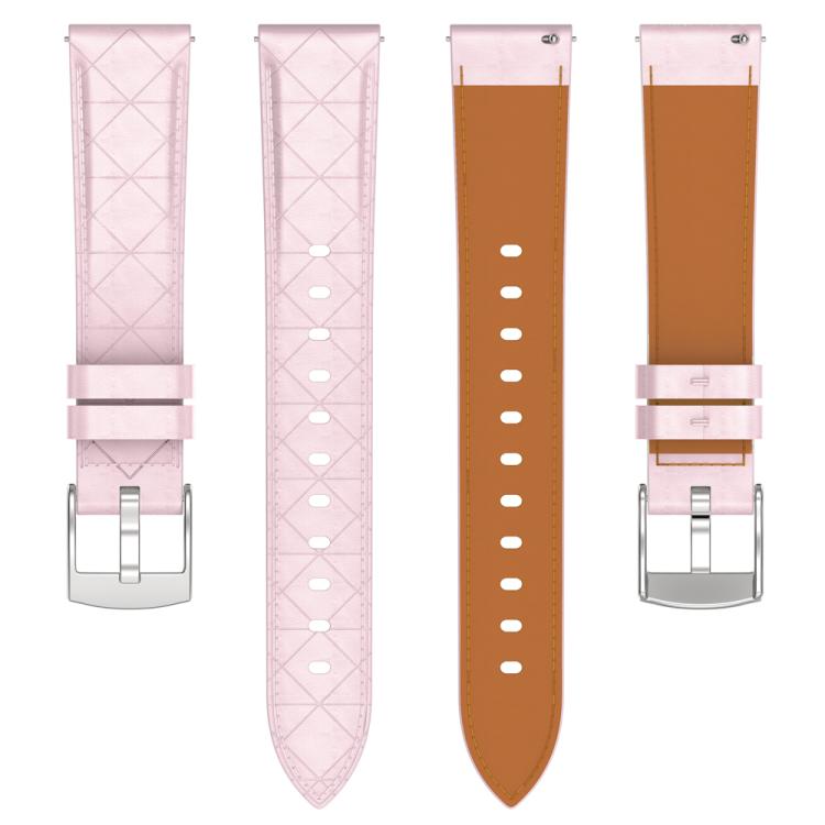 20mm Square Leather Silver Buckle Watch Band(Pink) - free shipping - PMc TechLife - Order now!