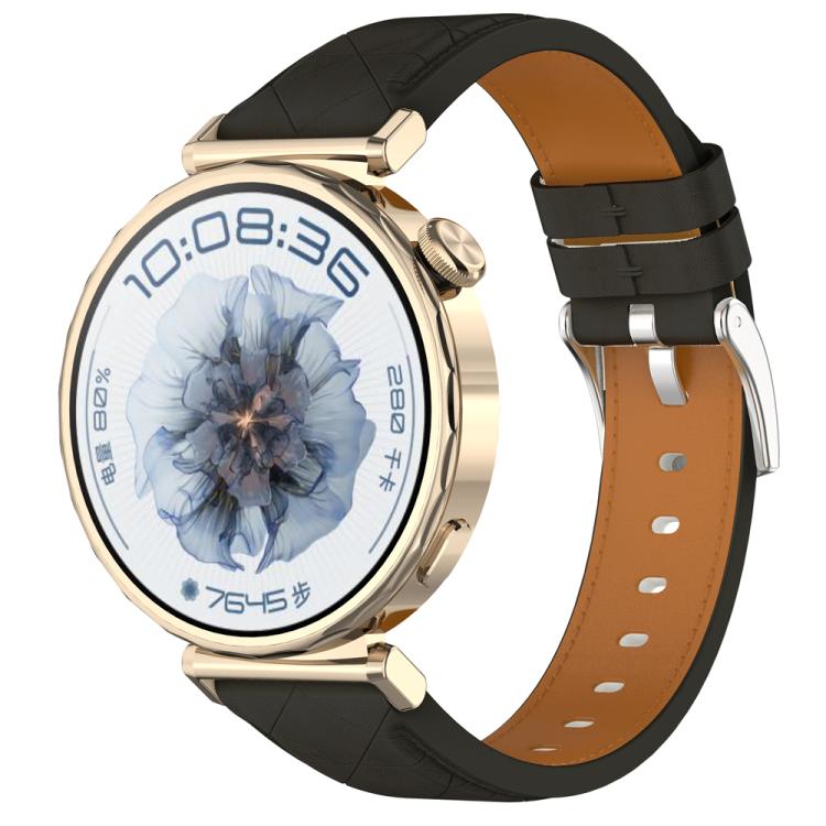 20mm Square Leather Silver Buckle Watch Band(Black) - free shipping - PMc TechLife - Order now!