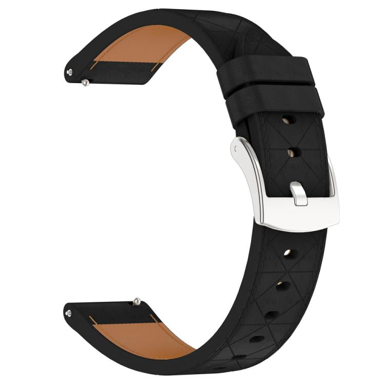 20mm Square Leather Silver Buckle Watch Band(Black) - free shipping - PMc TechLife - Order now!