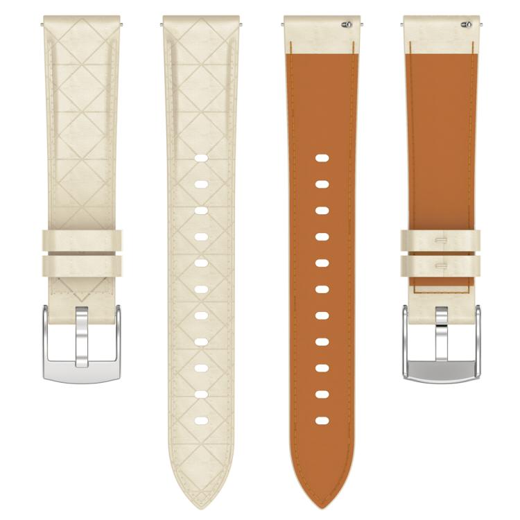 20mm Square Leather Silver Buckle Watch Band(Apricot) - free shipping - PMc TechLife - Order now!