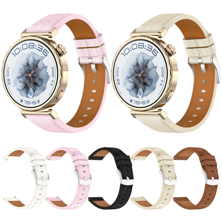 20mm Square Leather Silver Buckle Watch Band(Pink) - free shipping - PMc TechLife - Order now!