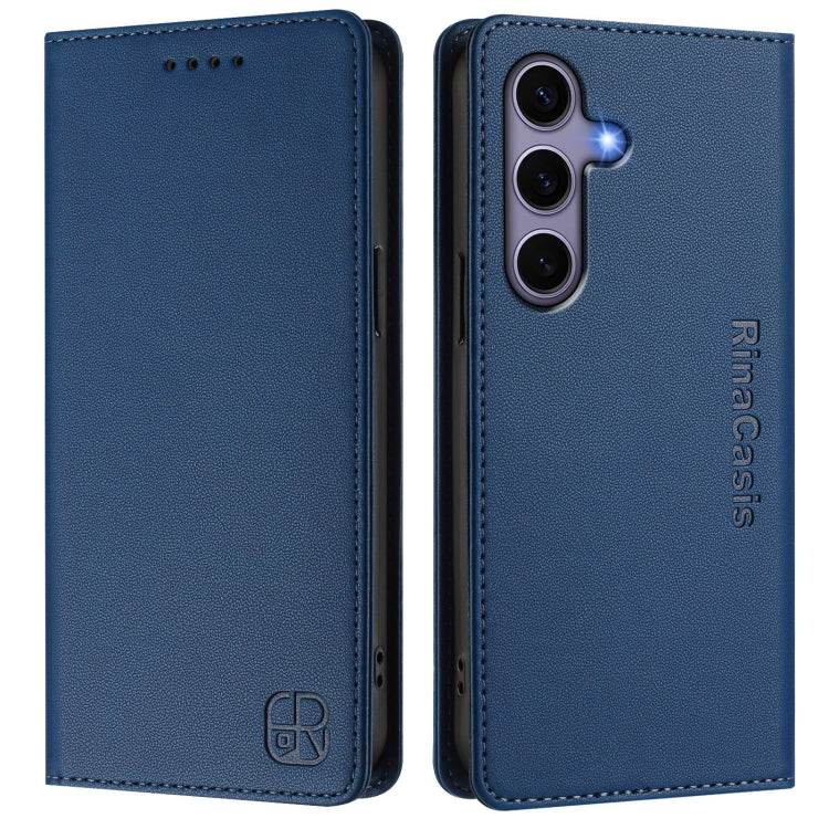 For Samsung Galaxy S24+ / S25+ 5G RC01 Dual-Folded Magnetic Suction RFID Leather Phone Case(Dark Blue) - Galaxy S25+ 5G Cases by PMC TechLife | Online Shopping South Africa | PMC TechLife | Buy Now Pay Later Mobicred