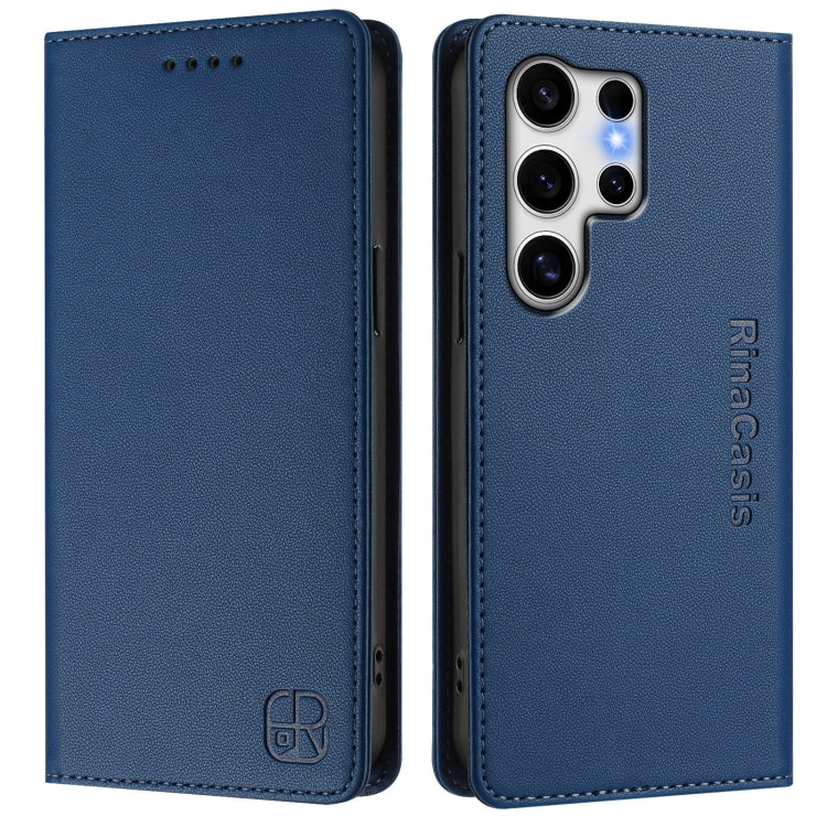 For Samsung Galaxy S25 Ultra 5G RC01 Dual-Folded Magnetic Suction RFID Leather Phone Case(Dark Blue) - free shipping - PMC TechLife - Order now!