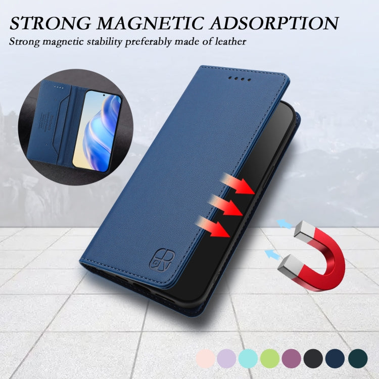 For Samsung Galaxy S25 Ultra 5G RC01 Dual-Folded Magnetic Suction RFID Leather Phone Case(Dark Blue) - free shipping - PMC TechLife - Order now!