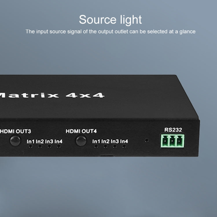 Measy MT4344 4K 30Hz 4 In 4 Out HDMI Matrix Switch Support Seamless Switching, UK Plug(Black) - free shipping - PMC TechLife - Order now!