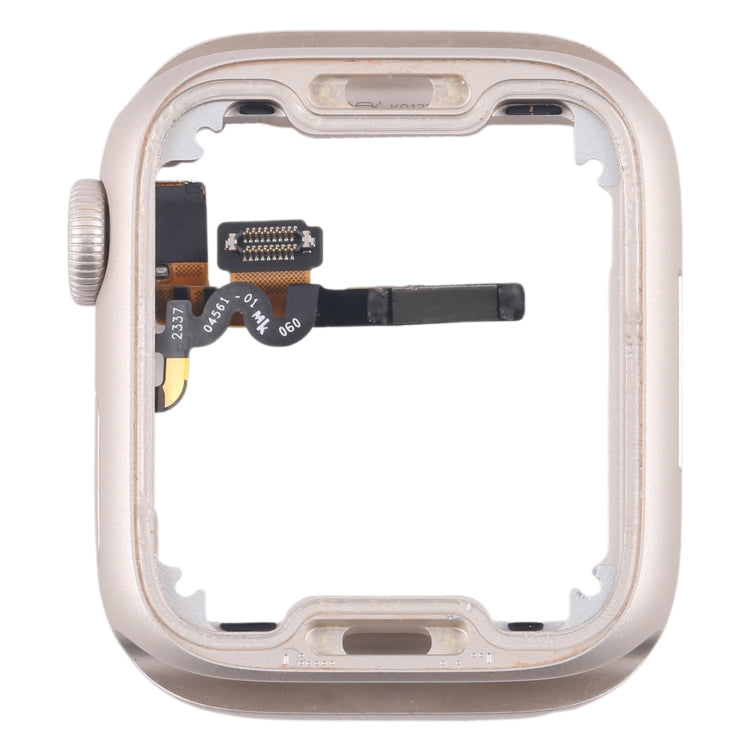 For Apple Watch Series 7 / 8 / 9 41MM LTE Aluminium Alloy Middle Frame Bezel Plate with Crown Spin Axis Flex Cable(Starlight) - Middle Frame by PMC TechLife | Online Shopping South Africa | PMC TechLife | Buy Now Pay Later Mobicred