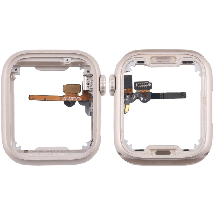 For Apple Watch Series 7 / 8 / 9 41MM GPS Aluminium Alloy Middle Frame Bezel Plate with Crown Spin Axis Flex Cable(Starlight) - Middle Frame by PMC TechLife | Online Shopping South Africa | PMC TechLife | Buy Now Pay Later Mobicred