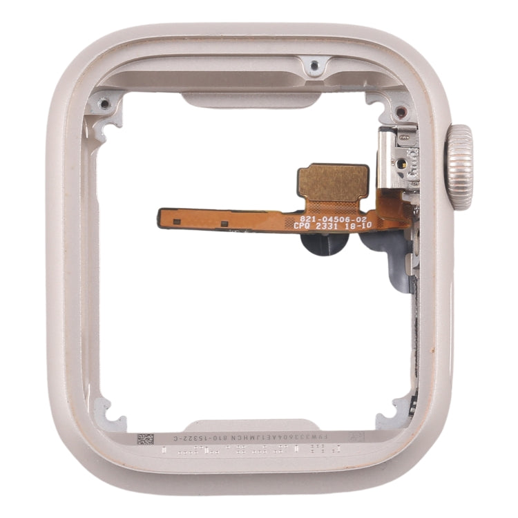 For Apple Watch Series 7 / 8 / 9 45MM GPS Aluminium Alloy Middle Frame Bezel Plate with Crown Spin Axis Flex Cable(Starlight) - Middle Frame by PMC TechLife | Online Shopping South Africa | PMC TechLife | Buy Now Pay Later Mobicred
