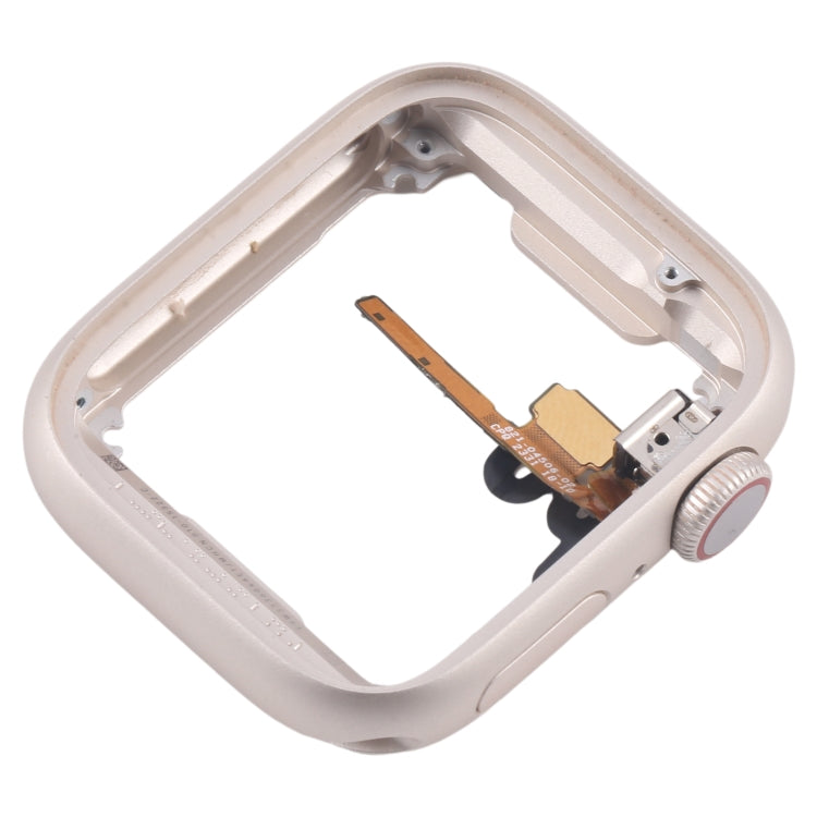 For Apple Watch Series 7 / 8 / 9 45MM GPS Aluminium Alloy Middle Frame Bezel Plate with Crown Spin Axis Flex Cable(Starlight) - Middle Frame by PMC TechLife | Online Shopping South Africa | PMC TechLife | Buy Now Pay Later Mobicred