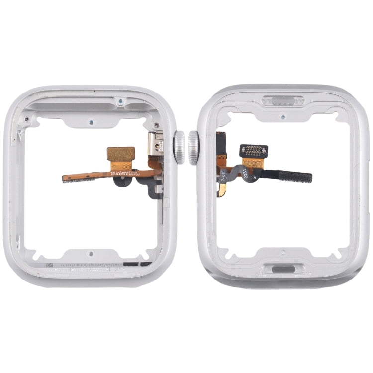For Apple Watch Series  8 / 9 41MM LTE Aluminium Alloy Middle Frame Bezel Plate with Crown Spin Axis Flex Cable(Silver) - free shipping - PMC TechLife - Order now!