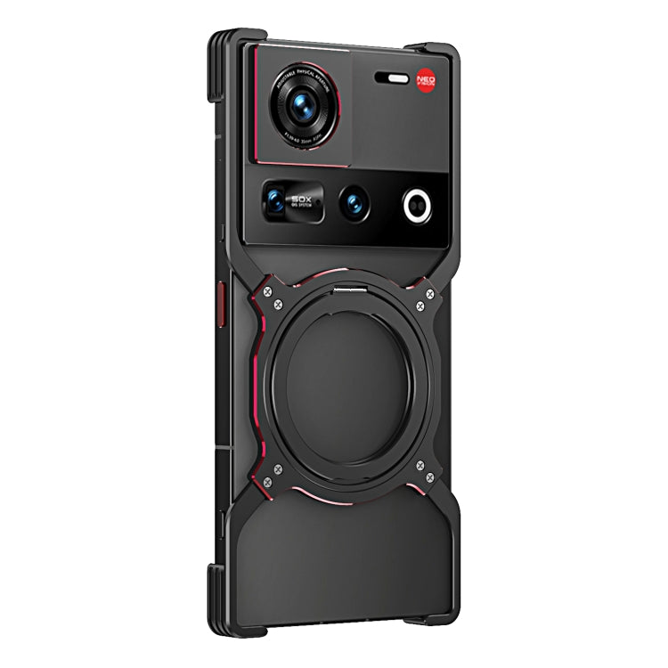For ZTE nubia Z70 Ultra Mechanical Arm Borderless MagSafe Holder Metal Phone Case(Black Red) - free shipping - PMC TechLife - Order now!