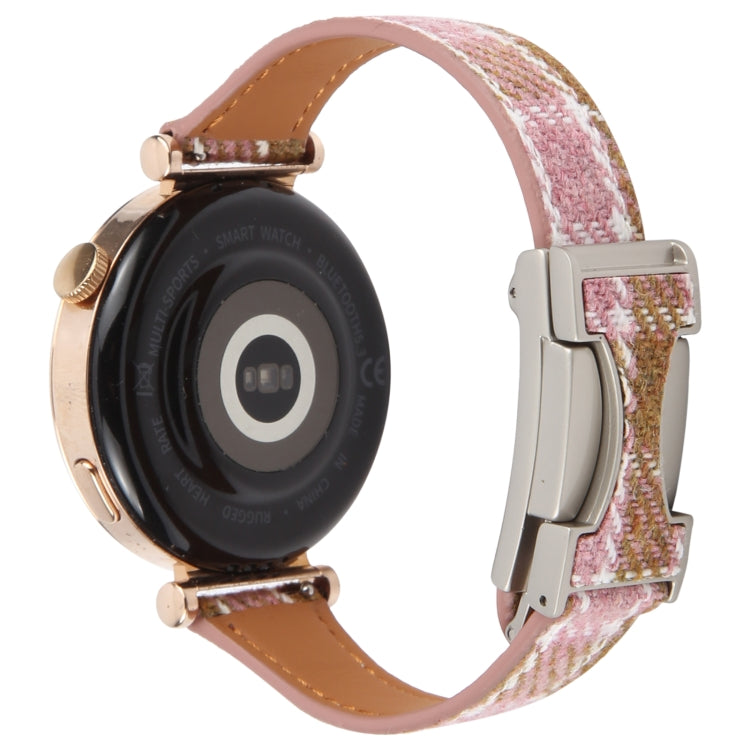 18mm Universal Slim Magnetic Buckle Napped Fabric Leather Watch Band(Pink) - 18mm Bands by PMc TechLife | Online Shopping South Africa | PMc TechLife | Buy Now Pay Later Mobicred