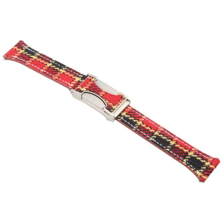 18mm Universal Slim Magnetic Buckle Napped Fabric Leather Watch Band(Red) - free shipping - PMc TechLife - Order now!