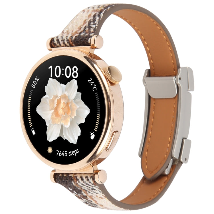 18mm Universal Slim Magnetic Buckle Napped Fabric Leather Watch Band(Brown) - free shipping - PMc TechLife - Order now!