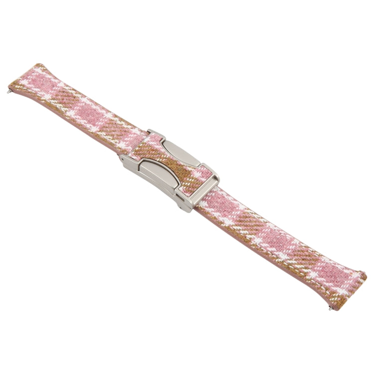 20mm Universal Slim Magnetic Buckle Napped Fabric Leather Watch Band(Pink) - free shipping - PMc TechLife - Order now!