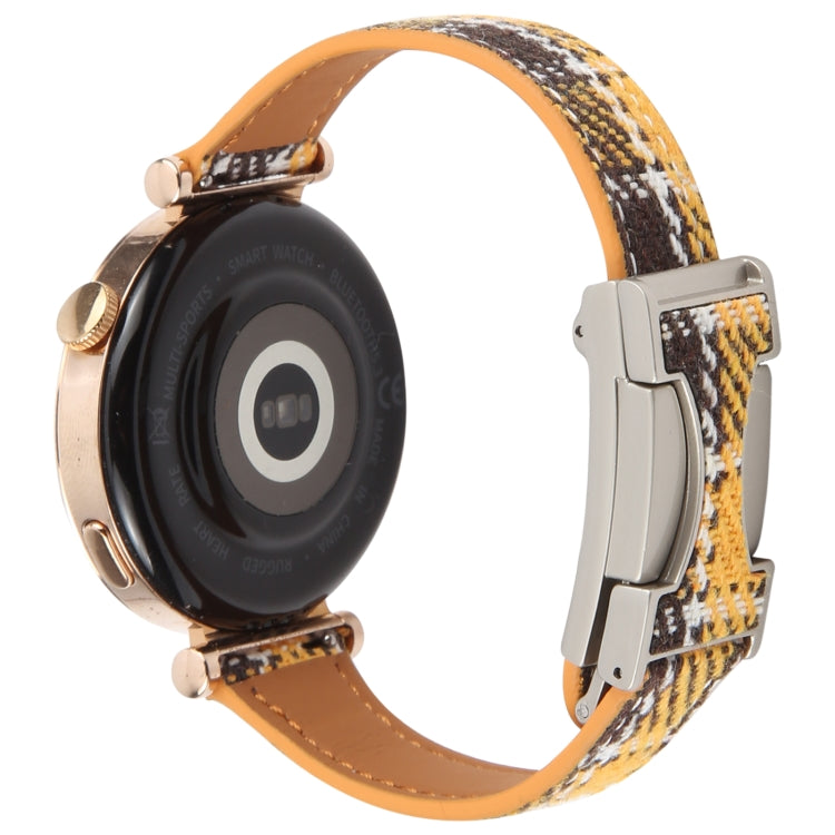 20mm Universal Slim Magnetic Buckle Napped Fabric Leather Watch Band(Yellow) - free shipping - PMc TechLife - Order now!