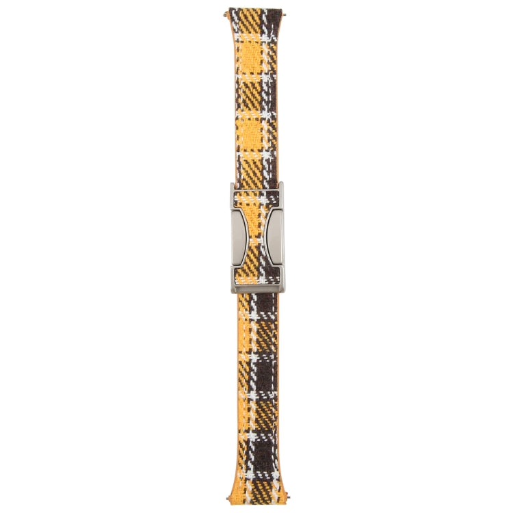 20mm Universal Slim Magnetic Buckle Napped Fabric Leather Watch Band(Yellow) - free shipping - PMc TechLife - Order now!