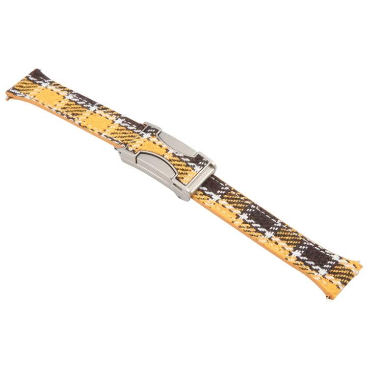 20mm Universal Slim Magnetic Buckle Napped Fabric Leather Watch Band(Yellow) - free shipping - PMc TechLife - Order now!