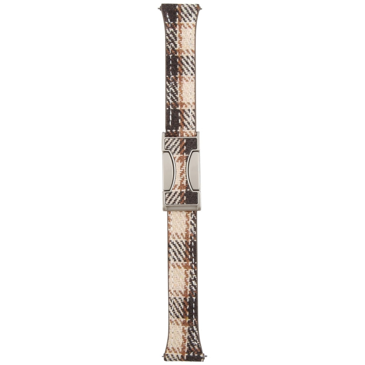 20mm Universal Slim Magnetic Buckle Napped Fabric Leather Watch Band(Brown) - free shipping - PMc TechLife - Order now!