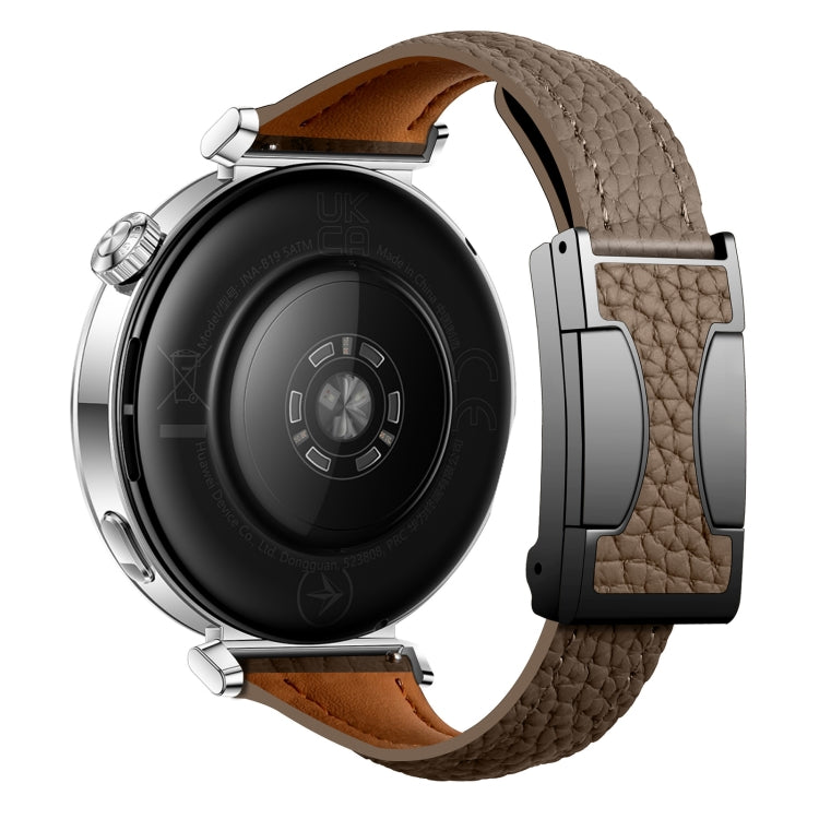 18mm Universal Slim Magnetic Buckle Genuine Leather Watch Band(Dark Brown) - free shipping - PMc TechLife - Order now!