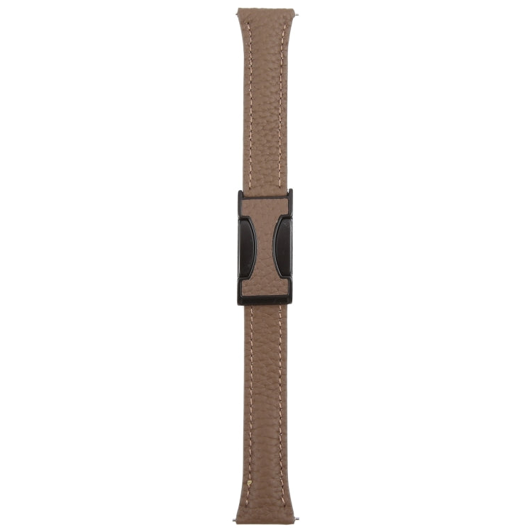 18mm Universal Slim Magnetic Buckle Genuine Leather Watch Band(Dark Brown) - free shipping - PMc TechLife - Order now!