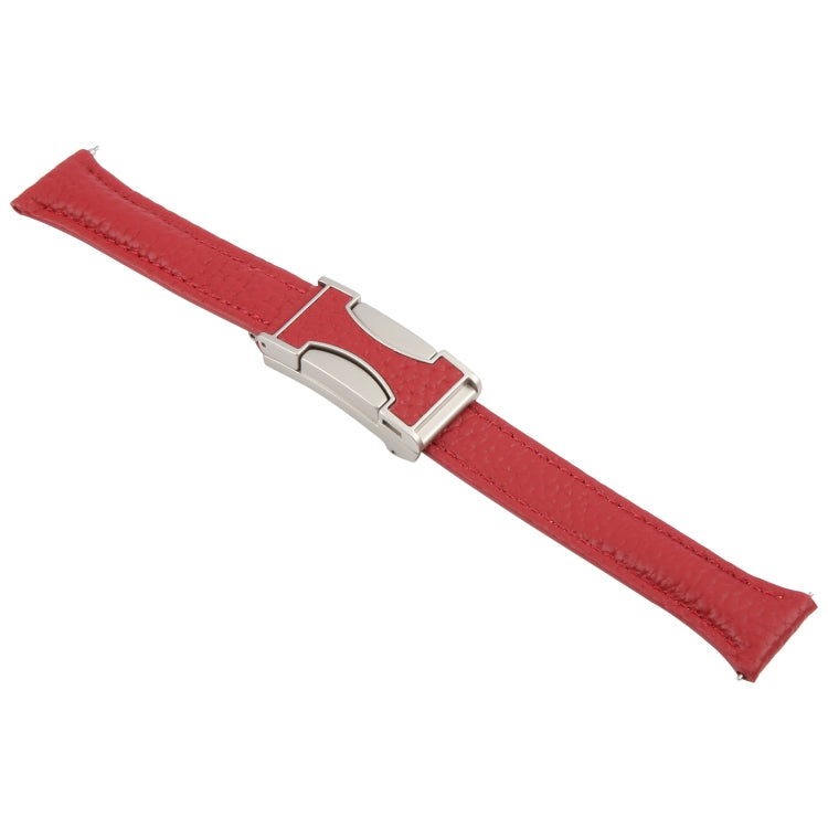 18mm Universal Slim Magnetic Buckle Genuine Leather Watch Band(Red) - free shipping - PMc TechLife - Order now!