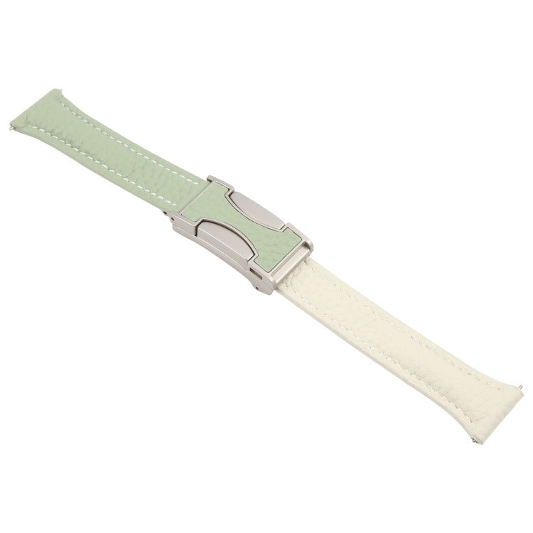 18mm Universal Slim Magnetic Buckle Genuine Leather Watch Band(Green Beige) - free shipping - PMc TechLife - Order now!