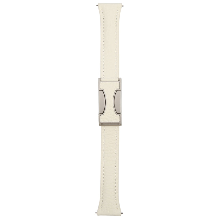 18mm Universal Slim Magnetic Buckle Genuine Leather Watch Band(Beige) - free shipping - PMc TechLife - Order now!