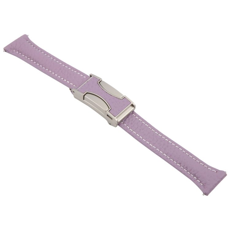 18mm Universal Slim Magnetic Buckle Genuine Leather Watch Band(Purple) - free shipping - PMc TechLife - Order now!