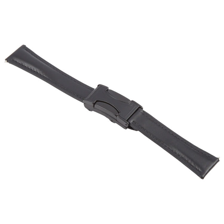 18mm Universal Slim Magnetic Buckle Genuine Leather Watch Band(Plain Weave Black) - free shipping - PMc TechLife - Order now!