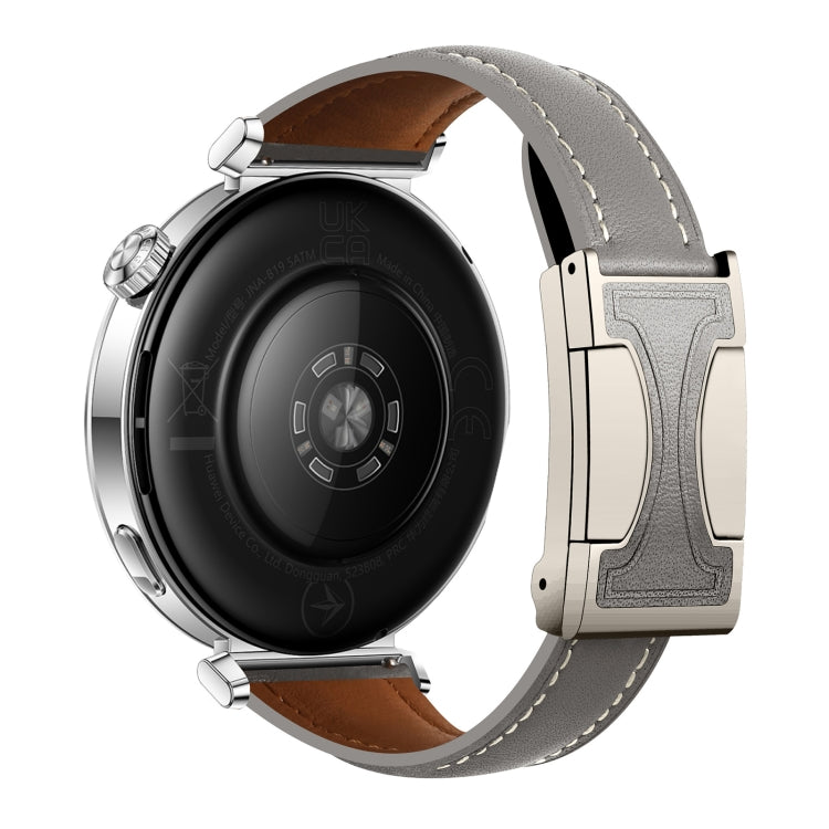 18mm Universal Slim Magnetic Buckle Genuine Leather Watch Band(Plain Weave Grey) - free shipping - PMc TechLife - Order now!