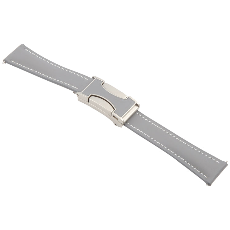 18mm Universal Slim Magnetic Buckle Genuine Leather Watch Band(Plain Weave Grey) - free shipping - PMc TechLife - Order now!