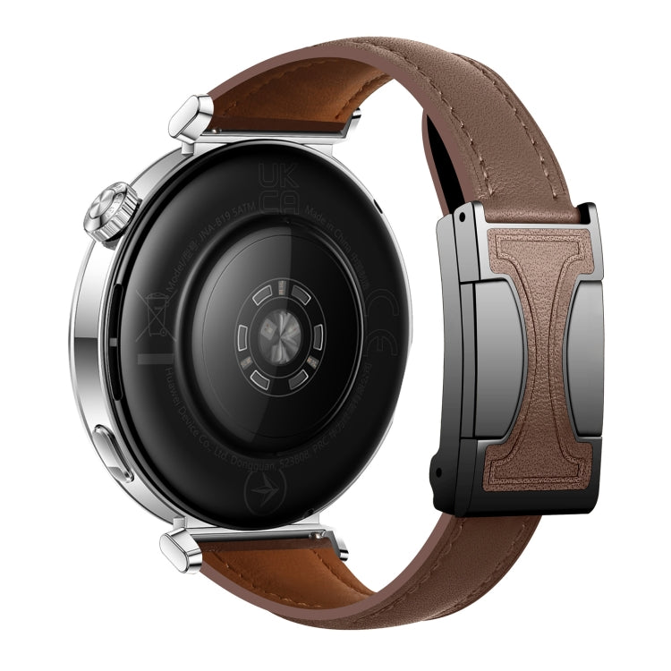 18mm Universal Slim Magnetic Buckle Genuine Leather Watch Band(Plain Weave Dark Coffee) - free shipping - PMc TechLife - Order now!