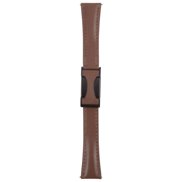 18mm Universal Slim Magnetic Buckle Genuine Leather Watch Band(Plain Weave Dark Coffee) - free shipping - PMc TechLife - Order now!