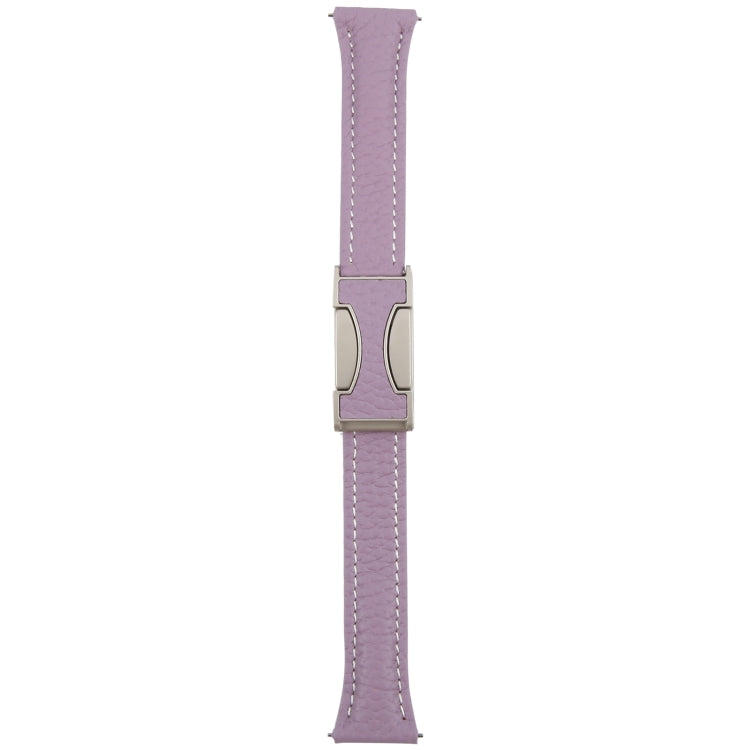 20mm Universal Slim Magnetic Buckle Genuine Leather Watch Band(Purple) - free shipping - PMc TechLife - Order now!