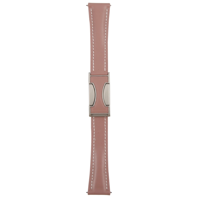 20mm Universal Slim Magnetic Buckle Genuine Leather Watch Band(Plain Weave Smoky Purple) - free shipping - PMc TechLife - Order now!