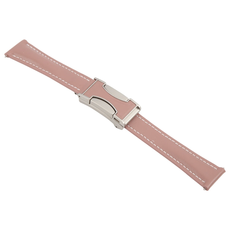 20mm Universal Slim Magnetic Buckle Genuine Leather Watch Band(Plain Weave Smoky Purple) - free shipping - PMc TechLife - Order now!