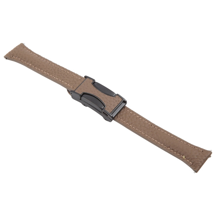 22mm Universal Slim Magnetic Buckle Genuine Leather Watch Band(Dark Brown) - free shipping - PMc TechLife - Order now!