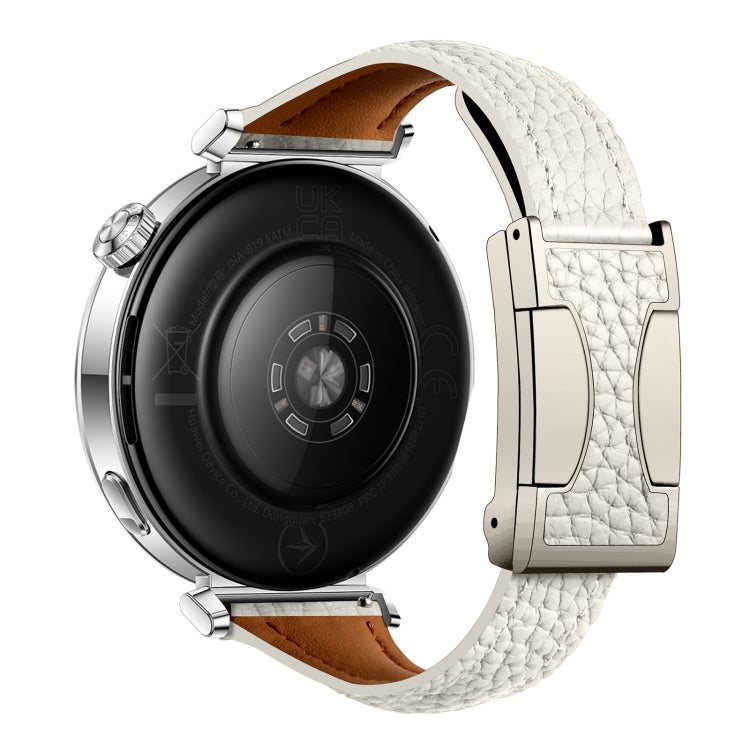 22mm Universal Slim Magnetic Buckle Genuine Leather Watch Band(Beige) - free shipping - PMc TechLife - Order now!