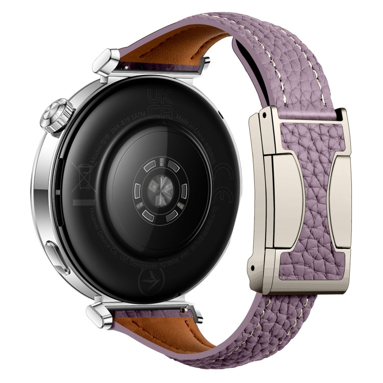 22mm Universal Slim Magnetic Buckle Genuine Leather Watch Band(Purple) - free shipping - PMc TechLife - Order now!