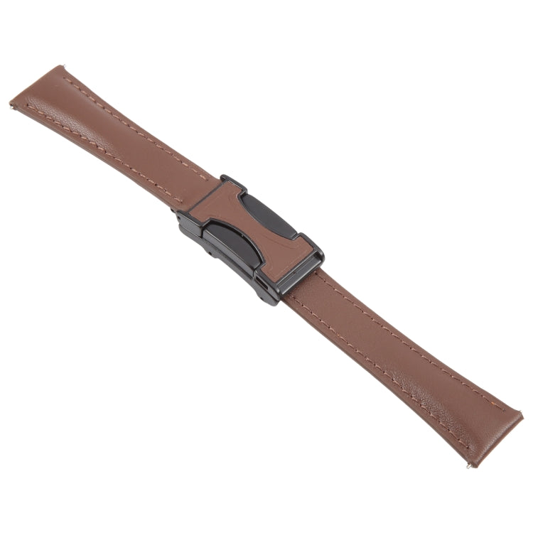22mm Universal Slim Magnetic Buckle Genuine Leather Watch Band(Plain Weave Dark Coffee) - free shipping - PMc TechLife - Order now!